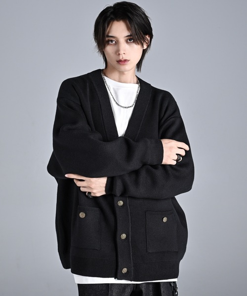 ADRER（アドラー） ニットカーディガン MEDIUM グレー メンズ