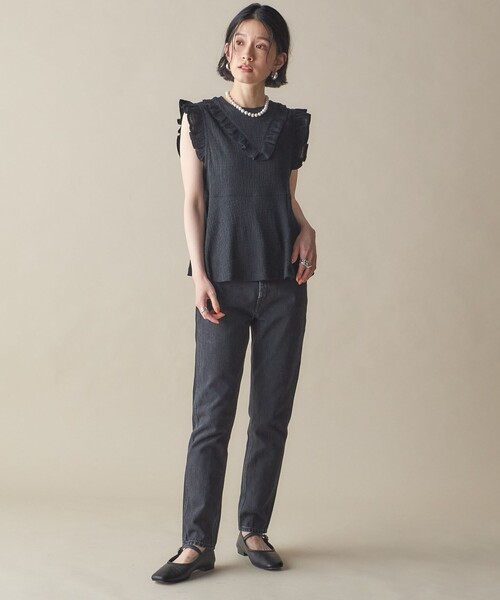 SHIPS for women / シップスウィメン NINE CASE:〈手洗い可能〉フリル ノースリーブ トップス SHIPS NINE CASE:「手洗い可能」フリル ノースリーブ トップス