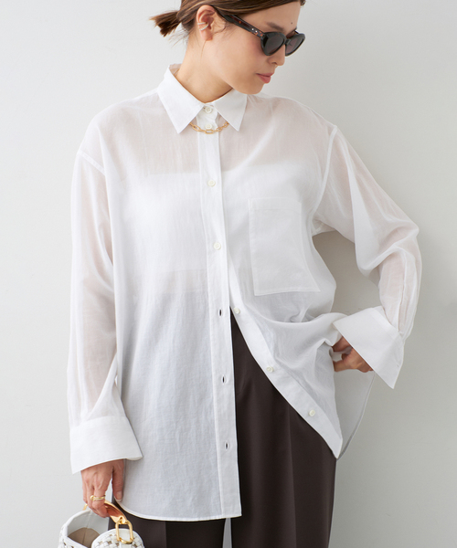 Deuxieme Classe ブラウス シャツ *Minimal Sheer レディース