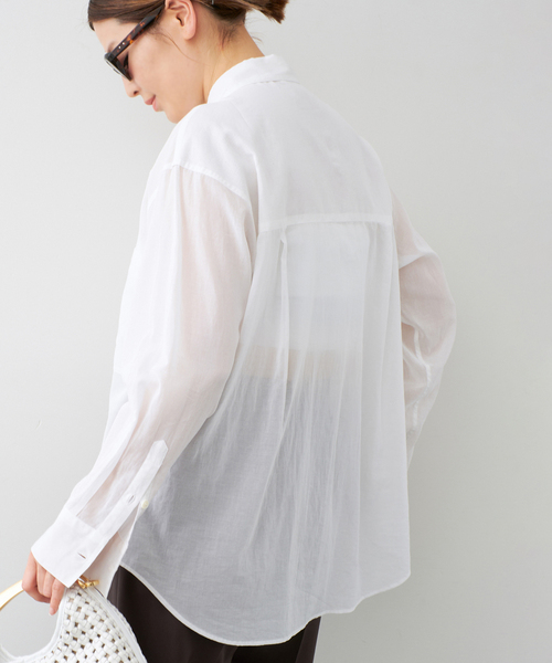 Deuxieme Classe Feminine ブラウス　白 Deuxieme Classe ブラウス シャツ *Minimal Sheer レディース