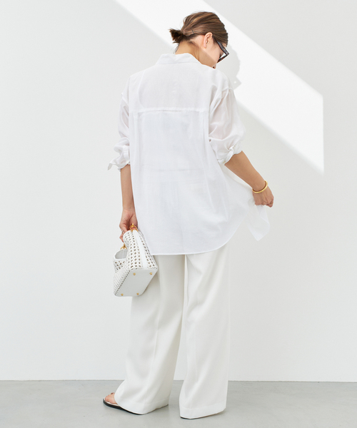 Deuxieme Classe Feminine ブラウス　白 Deuxieme Classe ブラウス シャツ *Minimal Sheer レディース