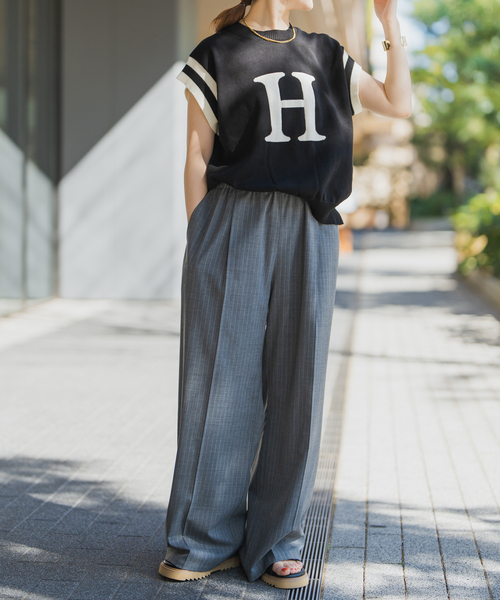 Spick＆Span ニット セーター アルファベットジャガードフレンチ