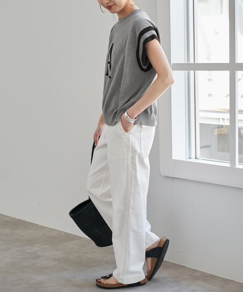 新品【Spick＆Span】アルファベットジャガードフレンチニット Spick＆Span ニット セーター アルファベットジャガードフレンチ