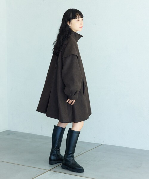 「FREAK'S STORE」 ステンカラーコート フリ- グリーン レディース