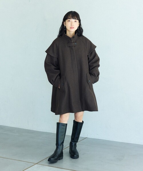 「FREAK'S STORE」 ステンカラーコート フリ- グリーン レディース