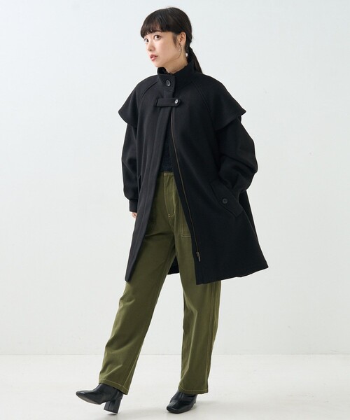 「FREAK'S STORE」 ステンカラーコート フリ- グリーン レディース
