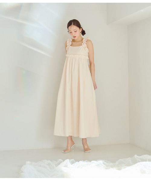 PEACH JOHN ワンピース フリルギャザーバックリボンワンピ