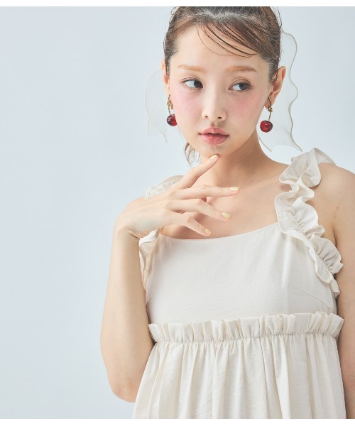 PEACH JOHN ワンピース フリルギャザーバックリボンワンピ