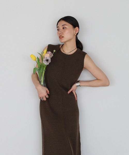 ENC ワンピース sleeveless summer knit one piece / ノースリ