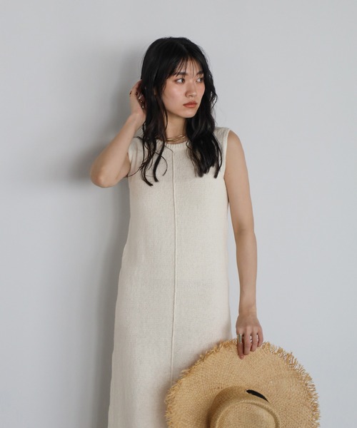 ワンピース [EMIS] 25HS SLEEVELESS KNIT DRESS ENC ワンピース sleeveless summer knit one piece / ノースリ