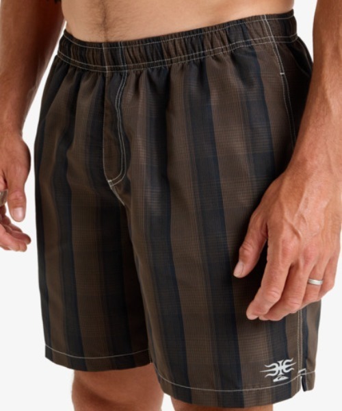 Quiksilver ボードショーツ Mグレー・チェック Quiksilver（クイックシルバー） 水着 MERCURY PLAID VOLLEY/クイック