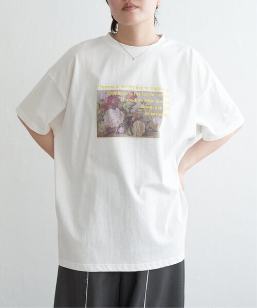 VENCE EXCHANGE tシャツ 半袖 フラワープリントオーバーサイズTシャツ
