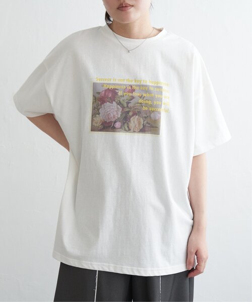VENCE EXCHANGE tシャツ 半袖 フラワープリントオーバーサイズTシャツ
