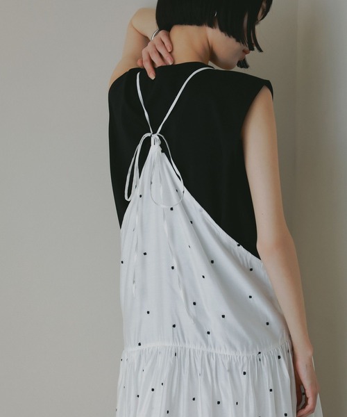 CHICWISH★シュシュ付きドットキャミワンピース☆ A part by ワンピース ドットシシュウキャミワンピース