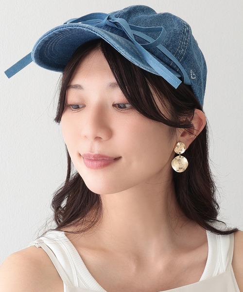 JENNE リボン付きベースボールキャップ ブラック Lace Ladies（レースレディース） キャップ 帽子 レディース リボン