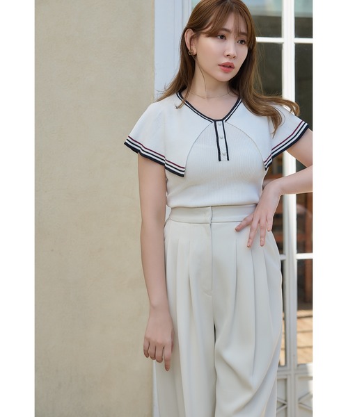 Her lip to tシャツ Big Collar Summer Knit Top レディース
