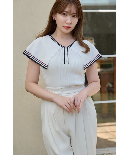 Her lip to tシャツ Big Collar Summer Knit Top レディース