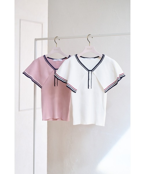 Her lip to tシャツ Big Collar Summer Knit Top レディース