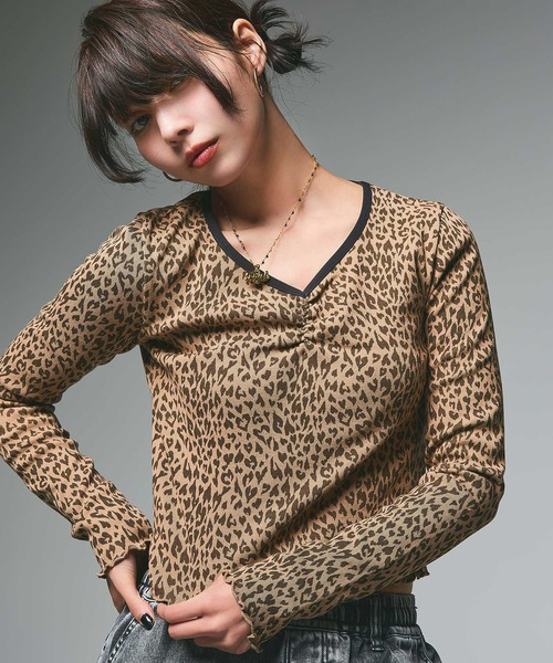 tシャツ FRONT GATHERED L/S BABY TEE レディース