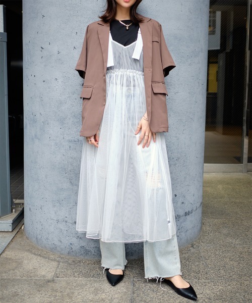 ワンピース 2WAYチュールレイヤードワンピース : ZOZOTOWN