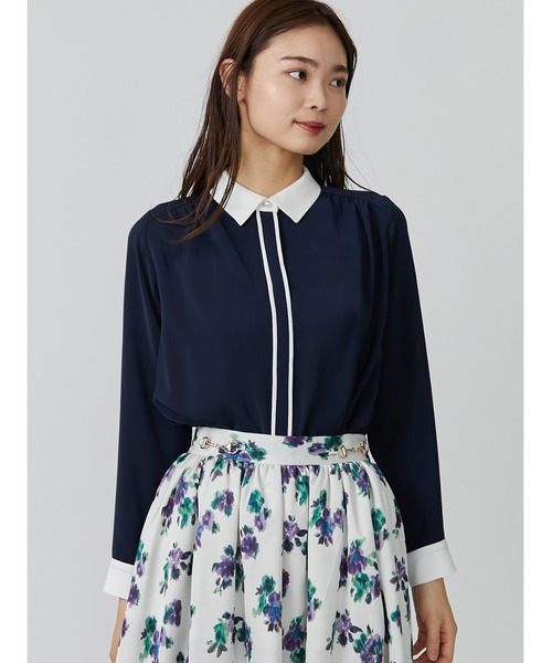 「TONAL」 長袖シャツ 38 ネイビー レディース