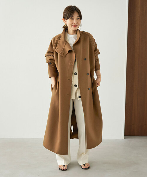 VERMEIL par ienaウールチェスターコート 生地MANTECO 38 VERMEIL par iena（ヴェルメイユパーイエナ） コート 38 ブラウン