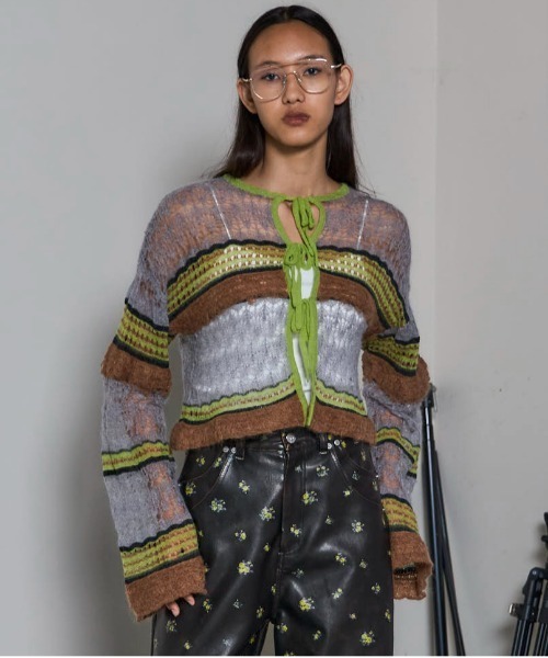 2wayリボンカーディガン　メゾンスペシャル　カーキ　フリーサイズ MAISON SPECIAL（メゾンスペシャル） カーディガン 2way Ribbon