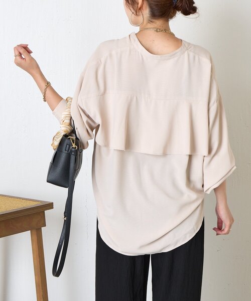 ブラウス シャツ バックラッフルシャツ レディース