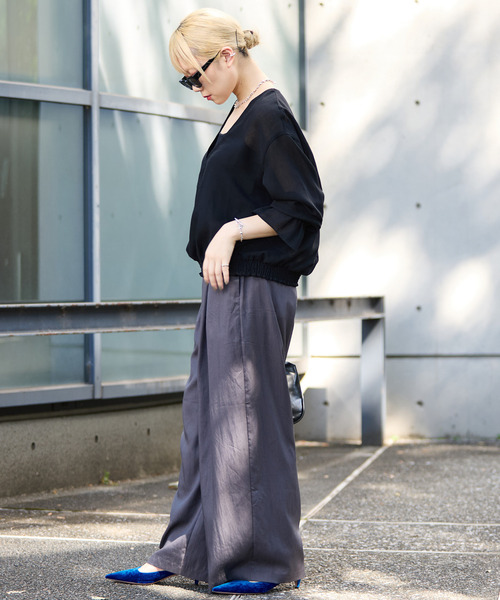 SOFFITTO（ソフィット） パンツ 接触冷感タックリラックスパンツ