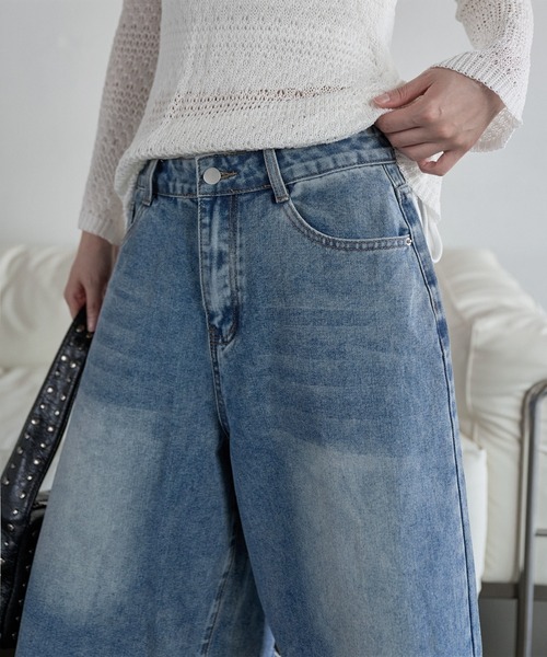 「UNE MANSION」 デニムハーフパンツ LARGE ブルー レディース