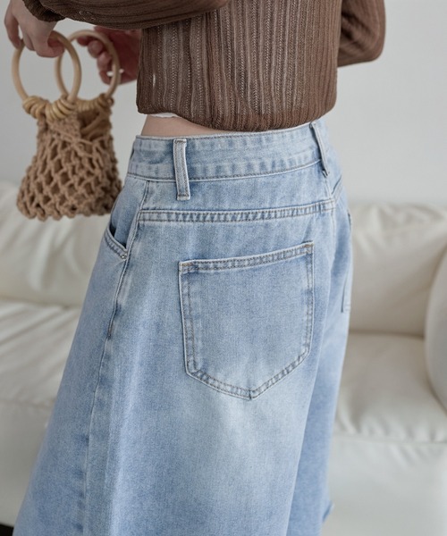 「UNE MANSION」 デニムハーフパンツ LARGE ブルー レディース