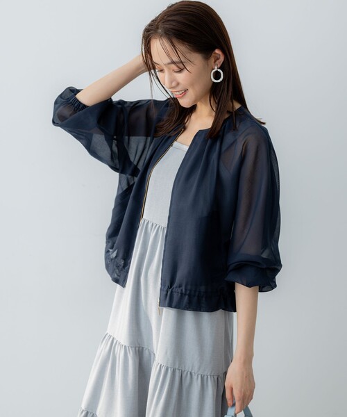 「組曲」 ジップアップブルゾン 2 グレー レディース_画像3