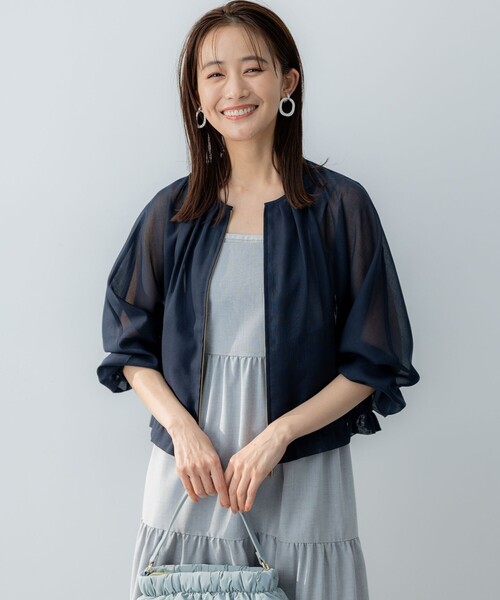 「組曲」 ジップアップブルゾン 2 グレー レディース_画像4