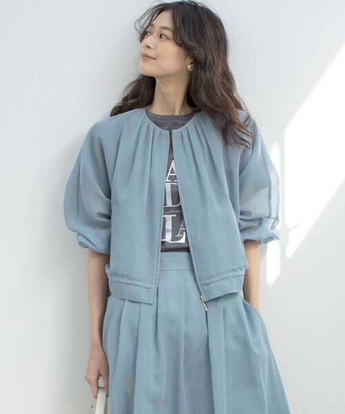 「組曲」 ジップアップブルゾン 2 グレー レディース_画像9