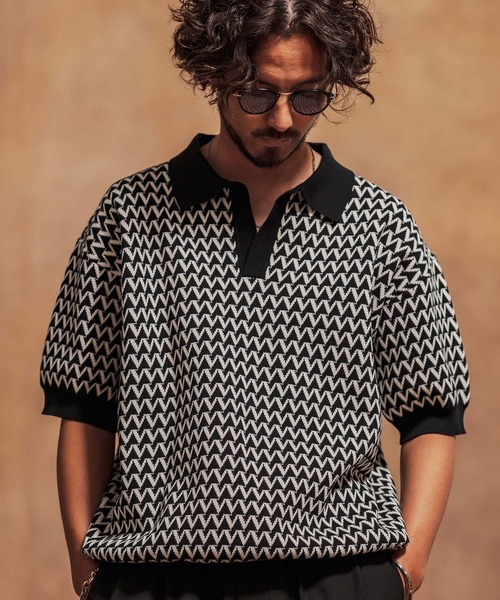 「Jih Nunc」 半袖ポロシャツ S ブラウン メンズ_画像2