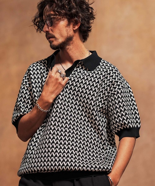 「Jih Nunc」 半袖ポロシャツ S ブラウン メンズ_画像4