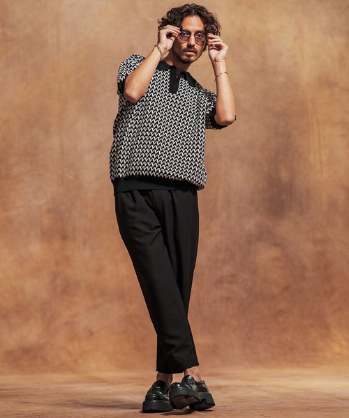 「Jih Nunc」 半袖ポロシャツ S ブラウン メンズ_画像7