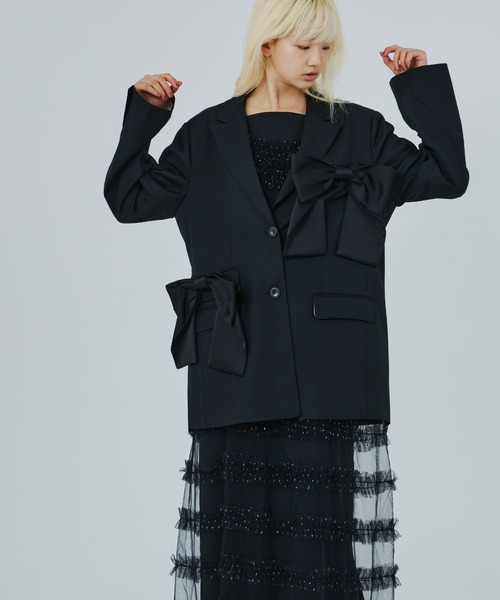 ANDRESD ジャケット テーラードジャケット フォーリボンラバー