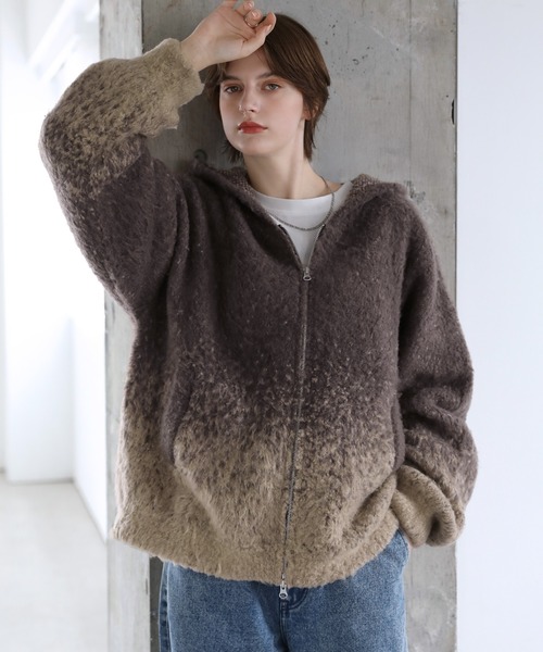 ROCHEM（ローシェン） セーター ニット ダブルジップグラデーション