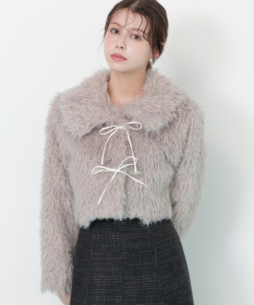 JILL by JILLSTUART グレー ファーコート JILL by JILL STUART（ジルバイジルスチュアート） コート アウター