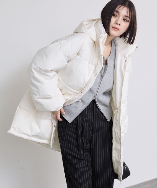 限定値下げ❤︎ ホワイト ダウンジャケット風 ニット アウター 韓国 LIMONTAプレミアムシャドーチェックダウン（ブルゾン）｜BLACK LABEL