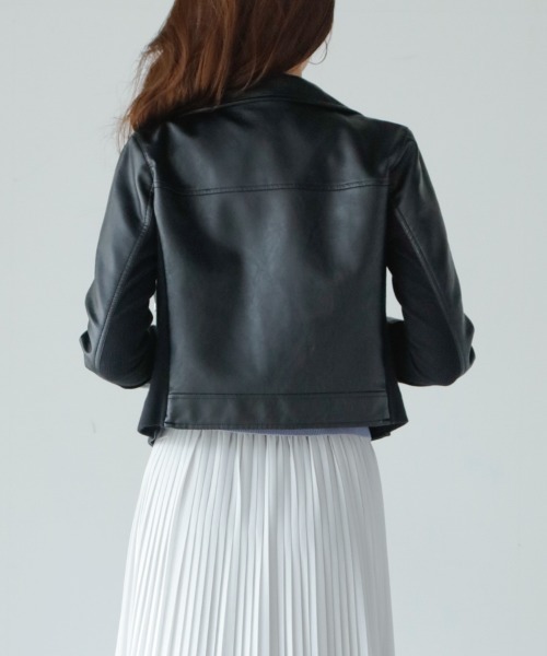 「M.deux」 ライダースジャケット MEDIUM ブラック レディース_画像9