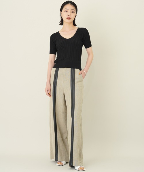 「CITY」 半袖ニット FREE ブラック レディース_画像2