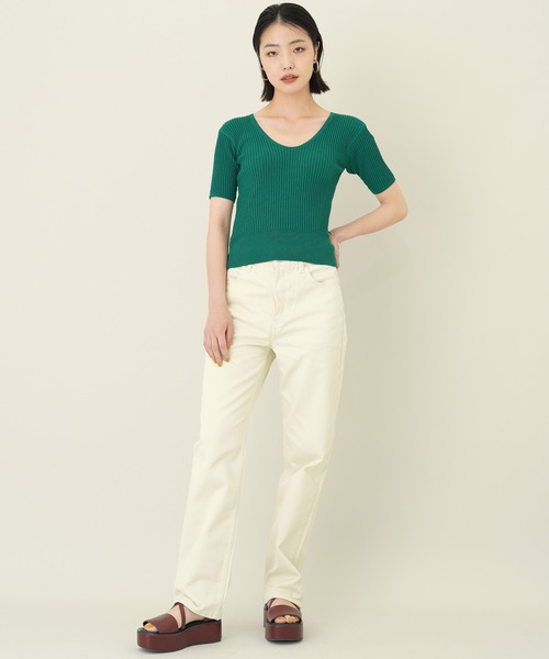 「CITY」 半袖ニット FREE ブラック レディース_画像3