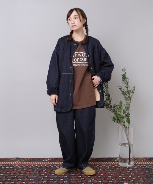 【チョコレート】M2553 "コーヒーどうですか"プリントビッグプルオーバー URCH RNA tシャツ M2553 ”コーヒーどうですか”プリントビッグプル