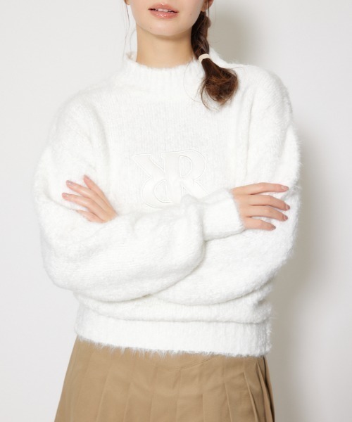 UTAA ゴルフウェア レディース ニットセーター 秋冬 防風ホワイト UTAA ゴルフウェア レディース ロゴ入りニットセーター 秋冬 防風