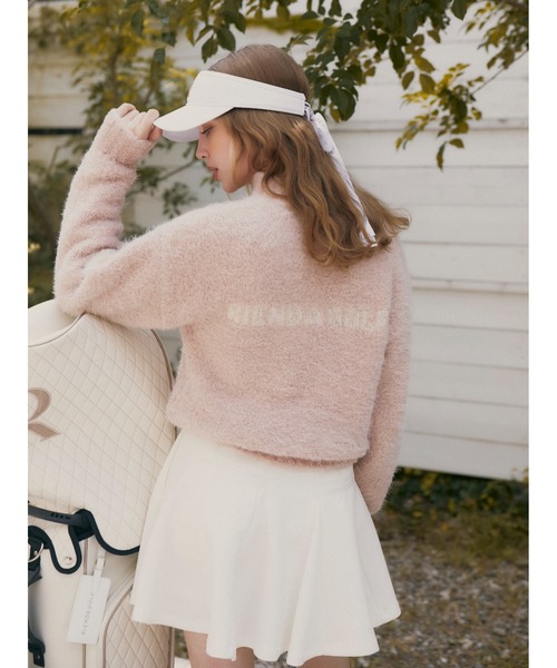 【RIENDA GOLF】コンパクトニットTOP ピンク RIENDA GOLF（リエンダ ゴルフ） ニット セーター 「RIENDA GOLF