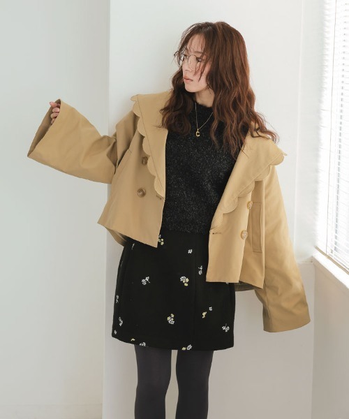 ドノバン（DONOBAN）/【Donoban】スカラップショートトレンチ DONOBAN（ドノバン） カバーオール スカラップショートトレンチ