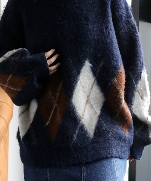 cepo（セポ） ニット セーター アーガイルニットプルオーバー