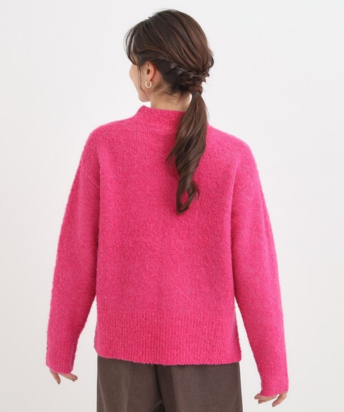 ANAYI ラメ入りピンクハイネックニット ikka（イッカ） ニット セーター ラメ畦ハイネックニットプルオーバー